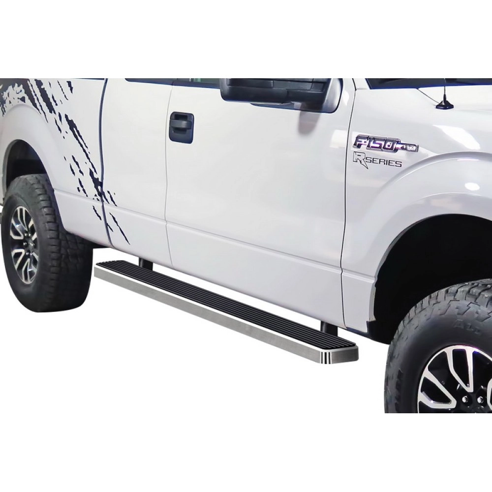 APS IB06EAG6A - 5" iStep Style Door-to-Door Hairline Stainless Steel Side Steps