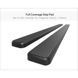 APS IB06ECA0B - 5" iStep Style Door-to-Door Black Aircraft Aluminum Side Steps