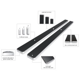 APS IB06EJC2A - 5" iStep Style Door-to-Door Hairline Stainless Steel Side Steps