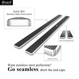 APS IB06EJC2C - 5" iStep Style Door-to-Door Hairline Stainless Steel Side Steps
