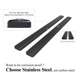 APS IB06FAG7B - 6" iStep Style Door-to-Door Black Stainless Steel Side Steps