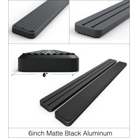 APS IB06FCA3B - 6" iStep Style Door-to-Door Black Stainless Steel Side Steps