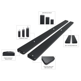 APS IB06FCA3B - 6" iStep Style Door-to-Door Black Stainless Steel Side Steps