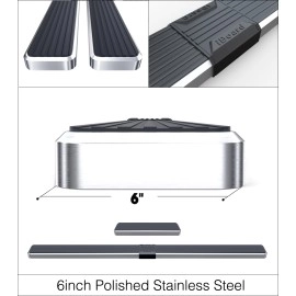 APS IB06FDJ5C - 6" iStep Style Door-to-Door Hairline Stainless Steel Side Steps