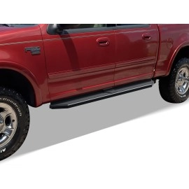 APS IB06PJJ9H - Flat Style Door-to-Door Black Stainless Steel Running Boards