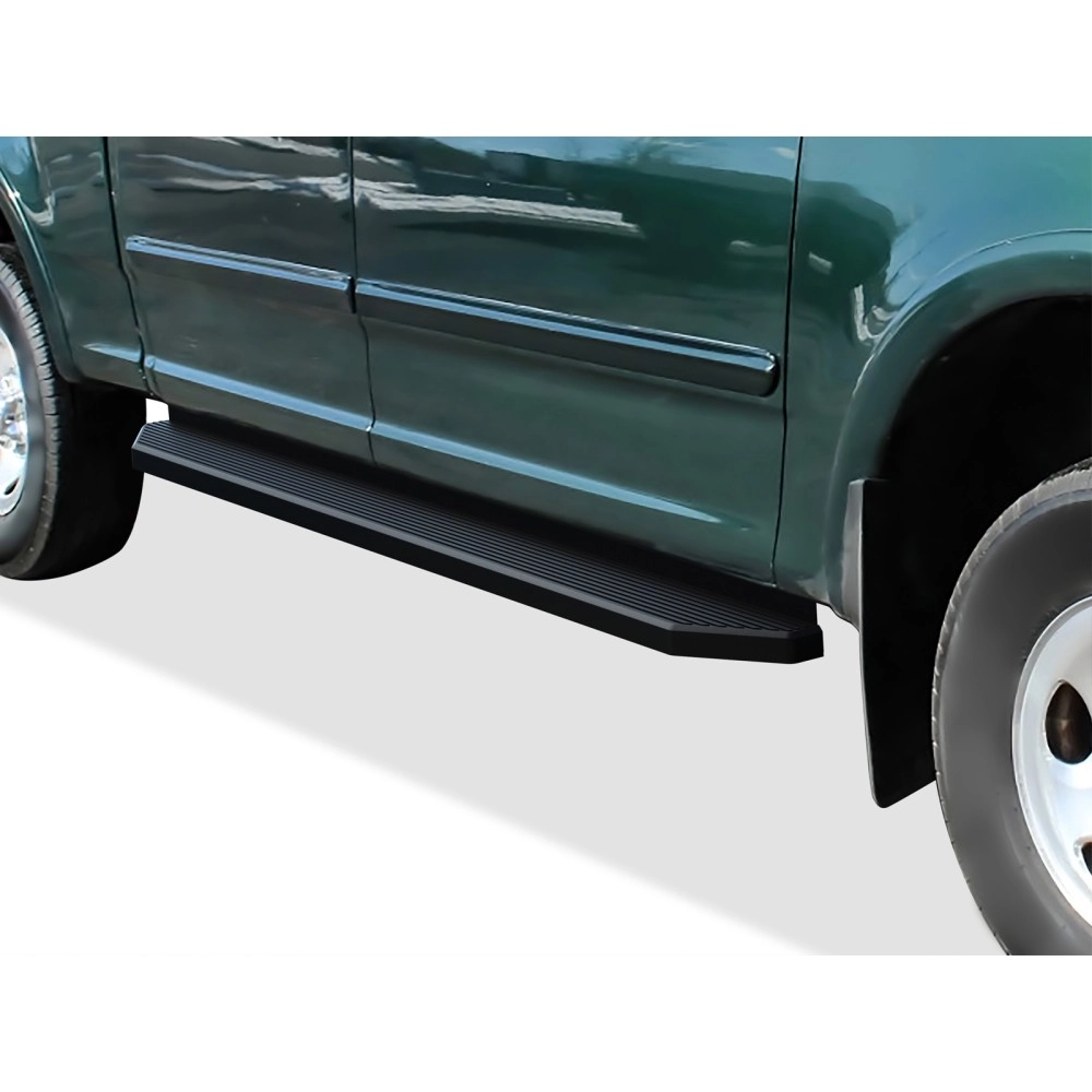 APS IB06PJJ9J - Flat Style Door-to-Door Black Stainless Steel Running Boards