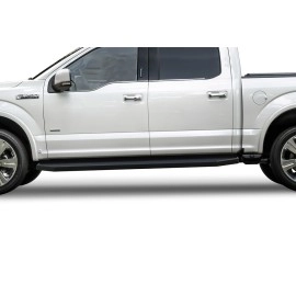 APS IB06RAG5H - Flat Style Door-to-Door Black Stainless Steel Running Boards