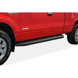 APS IB06RAG6H - Flat Style Door-to-Door Black Stainless Steel Running Boards