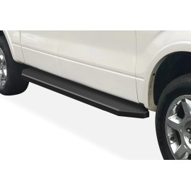 APS IB06RAG7H - Flat Style Door-to-Door Black Stainless Steel Running Boards