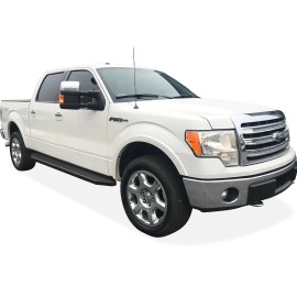 APS IB06RAG7H - Flat Style Door-to-Door Black Stainless Steel Running Boards