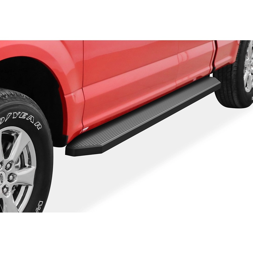 APS IB06RAH8H - Flat Style Door-to-Door Black Stainless Steel Running Boards