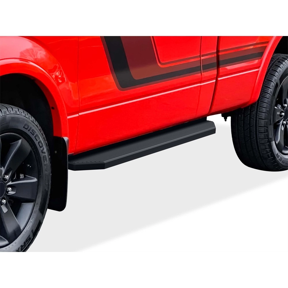 APS IB06RBA2H - Flat Style Door-to-Door Black Stainless Steel Running Boards