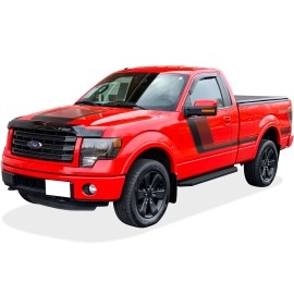 APS IB06RBA2H - Flat Style Door-to-Door Black Stainless Steel Running Boards