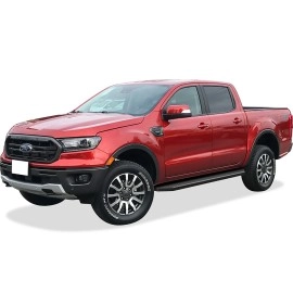 APS IB06RBC9H - Flat Style Door-to-Door Black Stainless Steel Running Boards