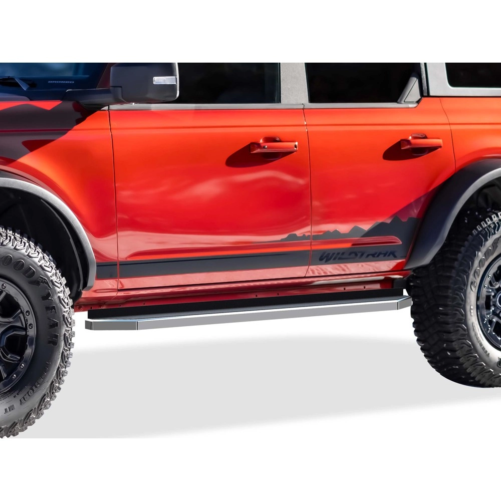 APS IB06RCA1Y - Flat Style Door-to-Door Polished Stainless Steel Running Boards