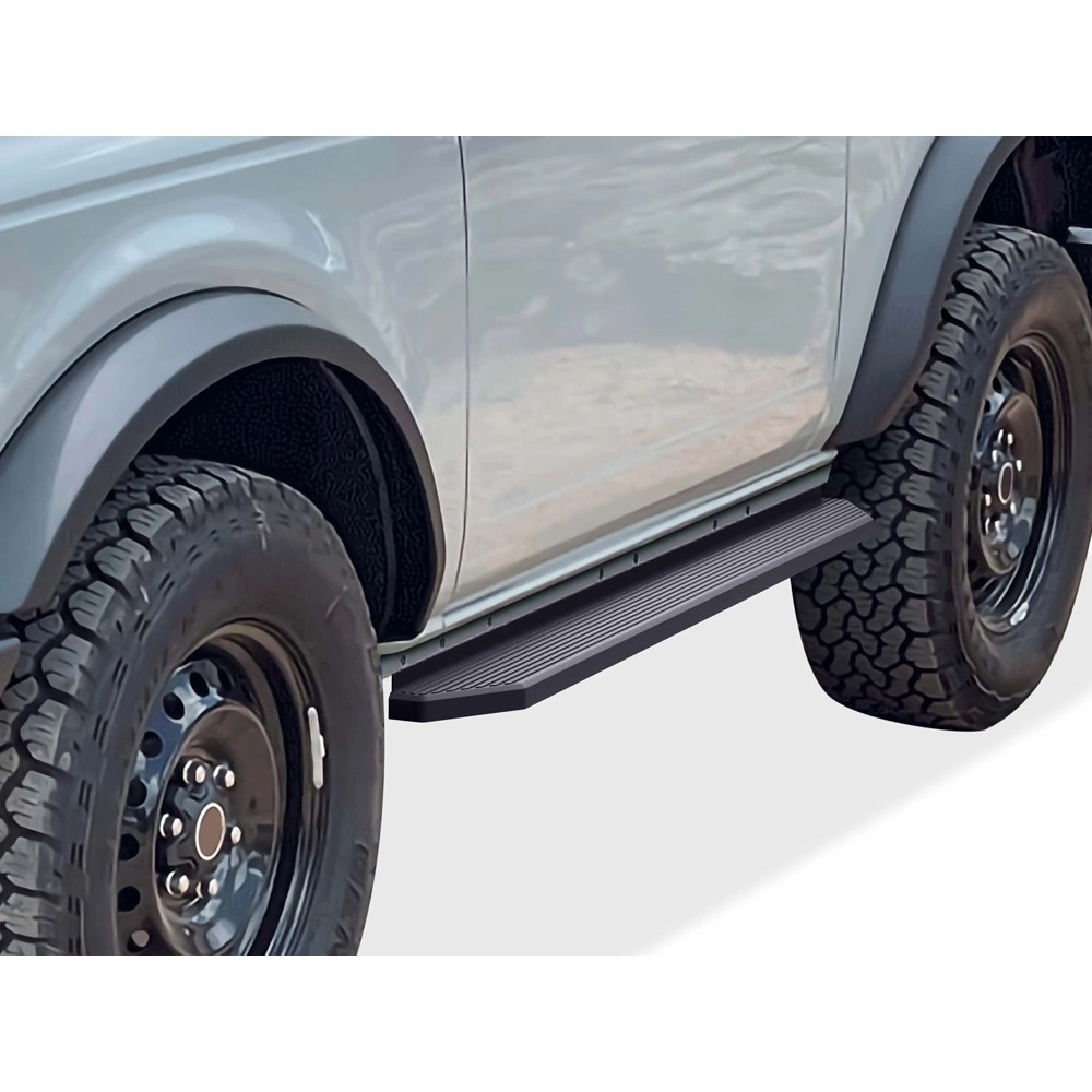 APS IB06RCA2H - Flat Style Door-to-Door Black Stainless Steel Running Boards