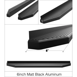 APS IB06RCA2H - Flat Style Door-to-Door Black Stainless Steel Running Boards
