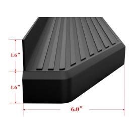 APS IB06RCA2H - Flat Style Door-to-Door Black Stainless Steel Running Boards