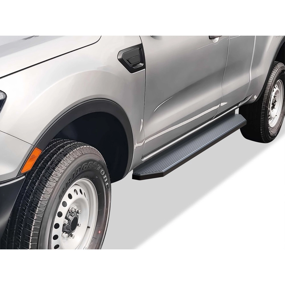 APS IB06RCA3H - Flat Style Door-to-Door Black Stainless Steel Running Boards