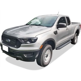 APS IB06RCA3H - Flat Style Door-to-Door Black Stainless Steel Running Boards