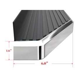 APS IB06RCA3Y - Flat Style Door-to-Door Polished Stainless Steel Running Boards