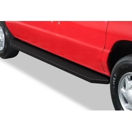 APS IB06RDJ4H - Flat Style Door-to-Door Black Stainless Steel Running Boards