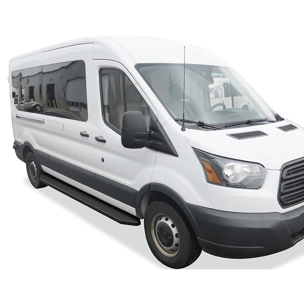 APS IB06RDJ5H - Flat Style Door-to-Door Black Stainless Steel Running Boards