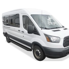 APS IB06RDJ5H - Flat Style Door-to-Door Black Stainless Steel Running Boards