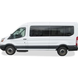 APS IB06RDJ5H - Flat Style Door-to-Door Black Stainless Steel Running Boards