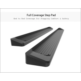 APS IB06REE2B - 6" iRunning Board Door-to-Door Black Aircraft Aluminum Running Boards