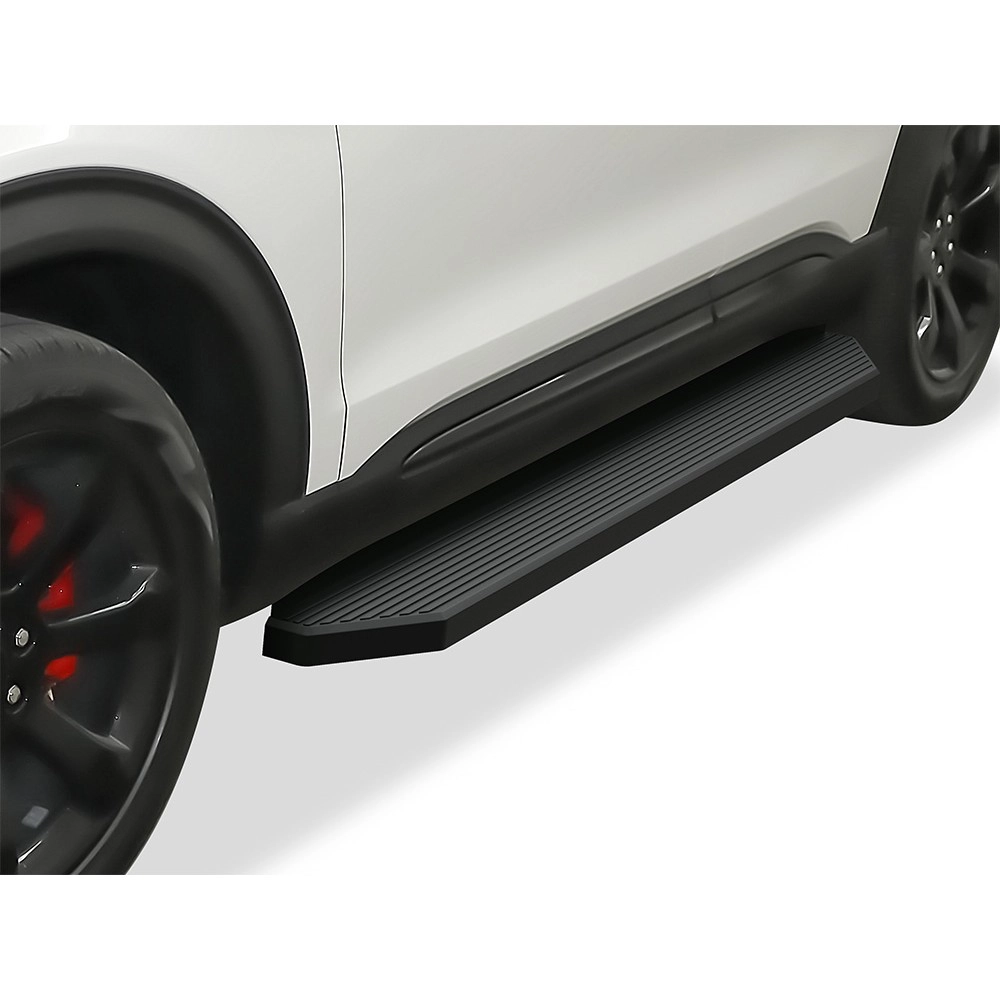 APS IB06REE2H - Flat Style Door-to-Door Black Stainless Steel Running Boards