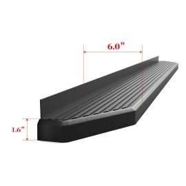 APS IB06REE2H - Flat Style Door-to-Door Black Stainless Steel Running Boards