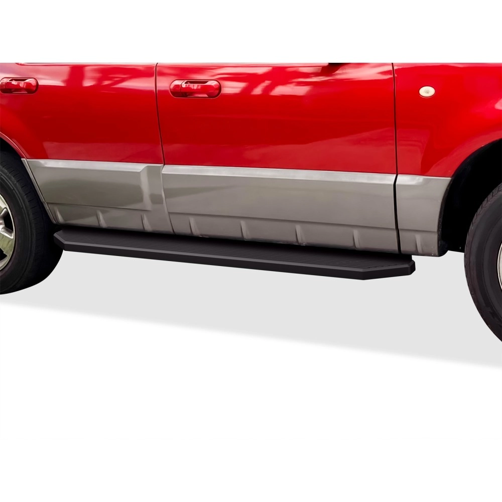 APS IB06RIB2H - Flat Style Door-to-Door Black Aircraft Aluminum Running Boards