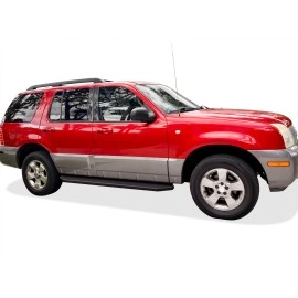 APS IB06RIB2H - Flat Style Door-to-Door Black Aircraft Aluminum Running Boards