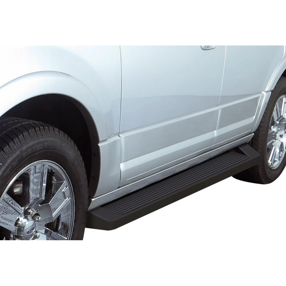 APS IB06RIB4B - 6" iRunning Board Door-to-Door Black Aircraft Aluminum Running Boards