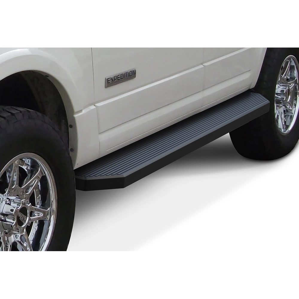 APS IB06RIB4H - Flat Style Door-to-Door Black Stainless Steel Running Boards