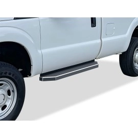 APS IB06RJA0Y - Flat Style Door-to-Door Black Stainless Steel Running Boards