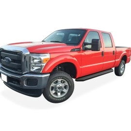 APS IB06RJA1H - Flat Style Door-to-Door Black Stainless Steel Running Boards