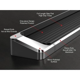 APS IB06RJC9A - 6" iRunning Board Door-to-Door Polished Aircraft Aluminum Running Boards