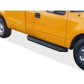 APS IB06RJD2H - Flat Style Door-to-Door Black Stainless Steel Running Boards