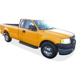 APS IB06RJD2H - Flat Style Door-to-Door Black Stainless Steel Running Boards