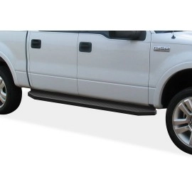 APS IB06RJD4H - Flat Style Door-to-Door Black Stainless Steel Running Boards