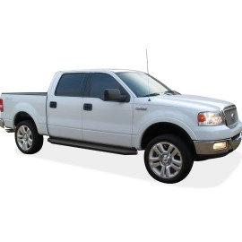 APS IB06RJD4H - Flat Style Door-to-Door Black Stainless Steel Running Boards