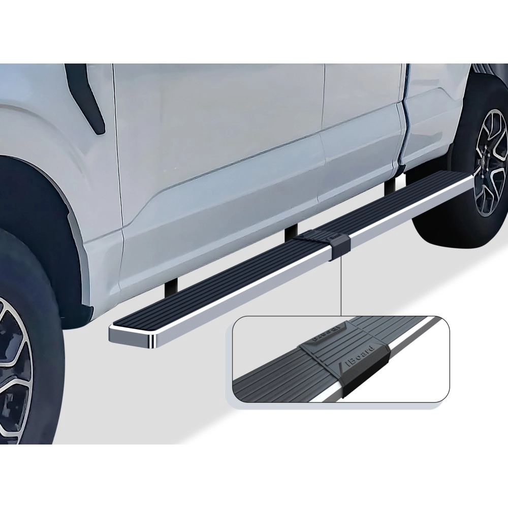 APS IB06WAH8LA - 5" iStep Style  Wheel-to-Wheel Hairline Stainless Steel Side Steps