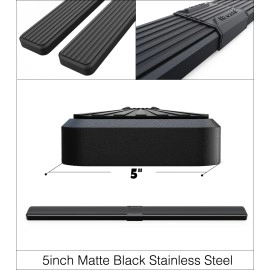 APS IB06WAH8LB - 5" iStep Style  Wheel-to-Wheel Black Stainless Steel Side Steps