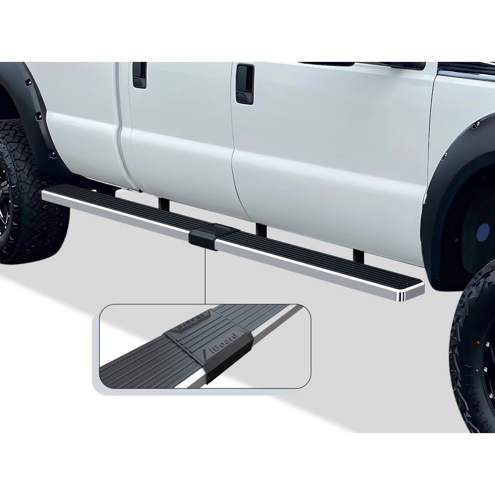 APS IB06WJA1LA - 5" iStep Style  Wheel-to-Wheel Hairline Stainless Steel Side Steps