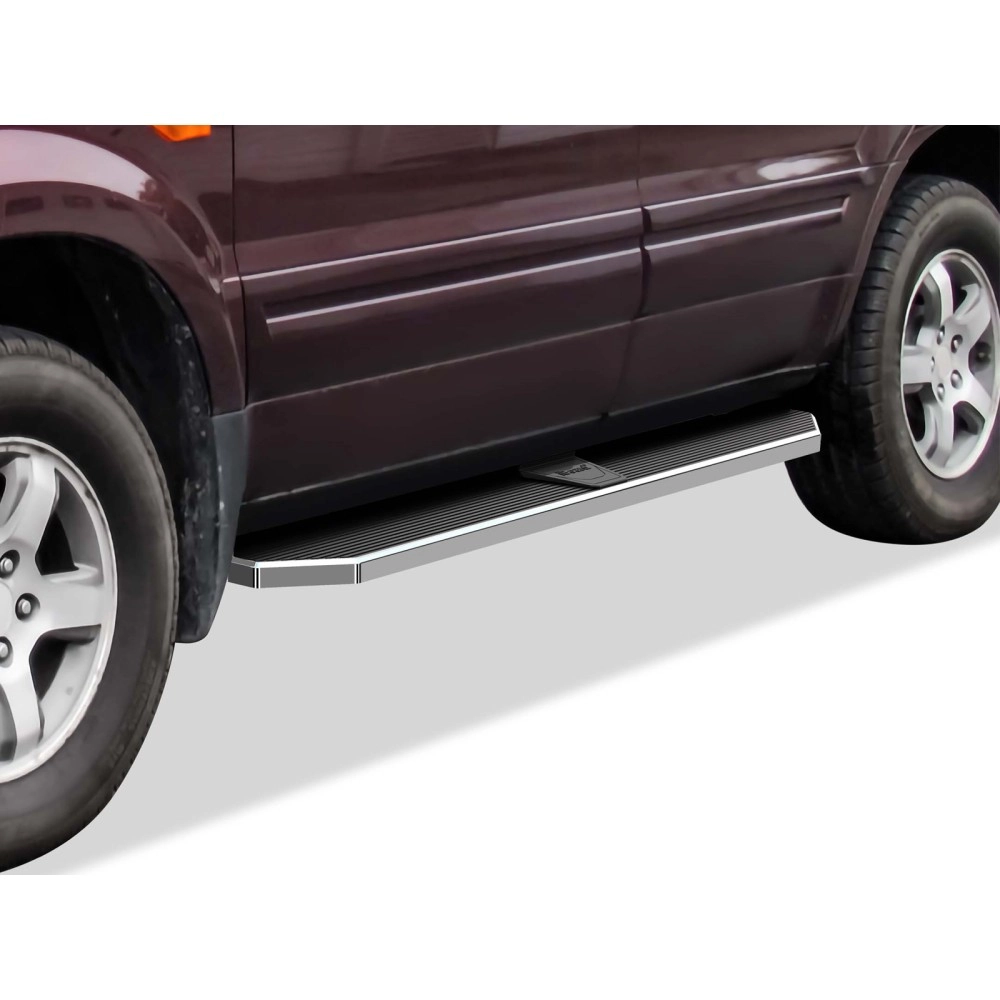 APS IB08PID1Y - Flat Style Door-to-Door Polished Stainless Steel Running Boards