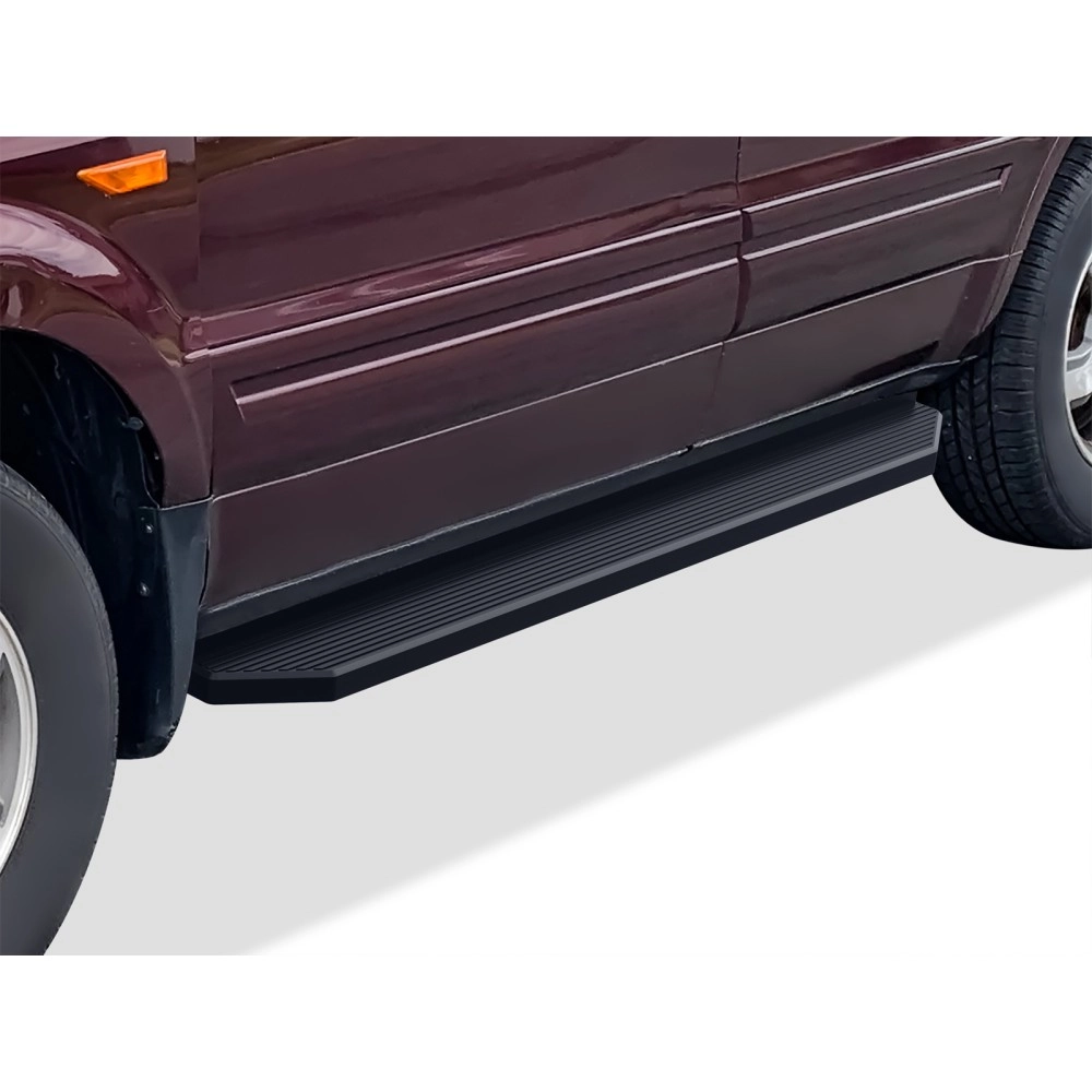 APS IB08PJF2J - Flat Style Door-to-Door Black Stainless Steel Running Boards