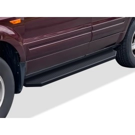 APS IB08PJF2J - Flat Style Door-to-Door Black Stainless Steel Running Boards