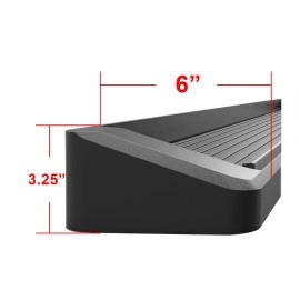 APS IB08RAD1B - 6" iRunning Board Door-to-Door Black Aircraft Aluminum Running Boards